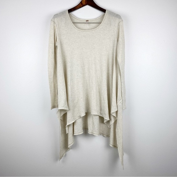 Free People Asymmetrical Thermal Oversized High Low Hem Tunic Top Size XS - Picture 1 of 9